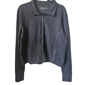 Abercrombie & Fitch Women's full-zip workout jacket black size XL